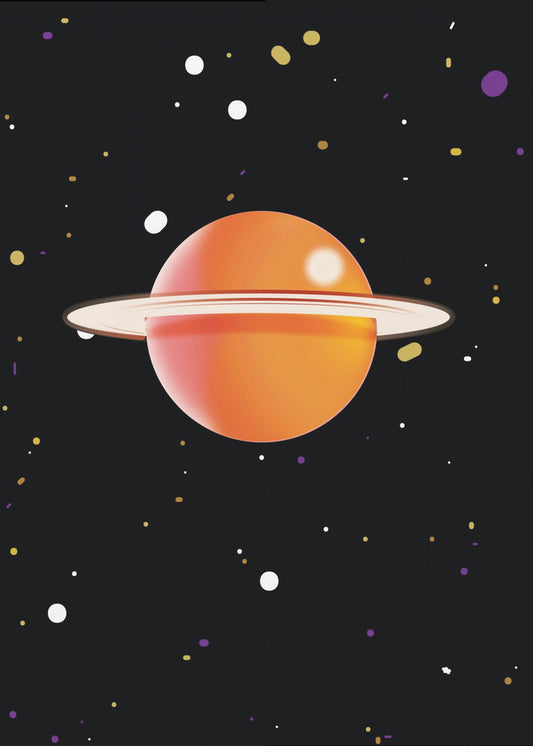 Retro Orange Planet | Canvastavla