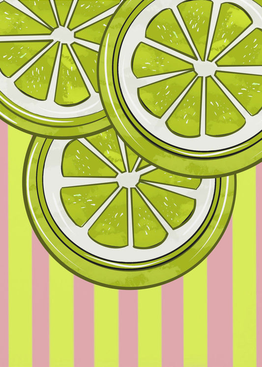 Citron vert sur rose | Posters - Affiche Artistique