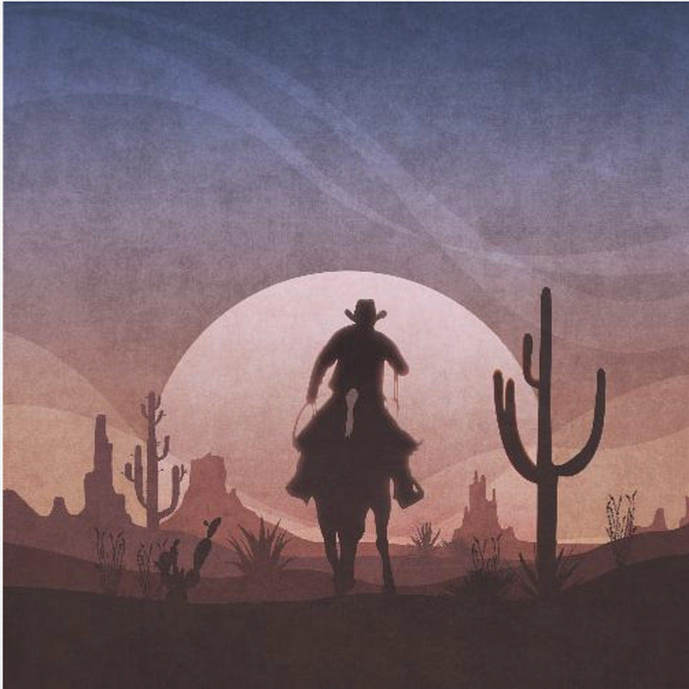 Cowboy-solnedgang | Lærredsbilleder