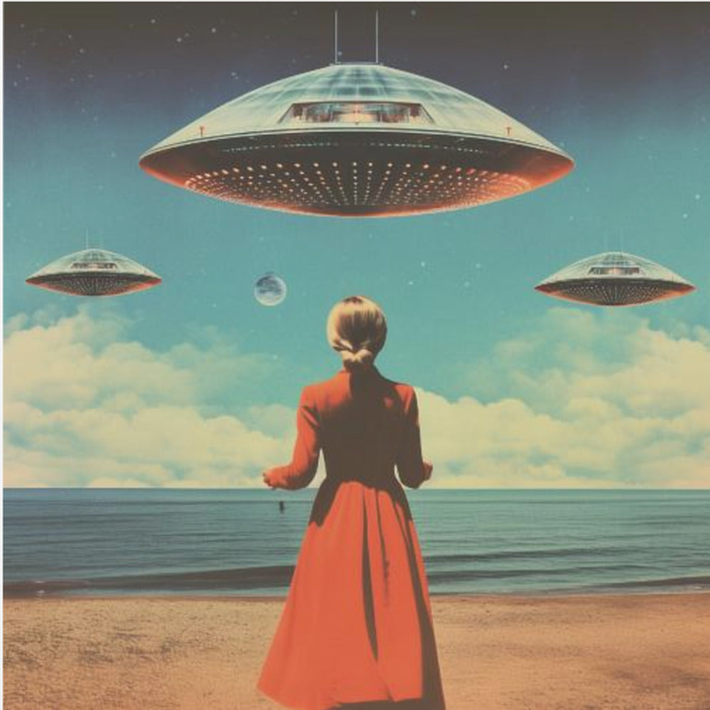 Kolaż artystyczny UFO Skies | Wydruki na łótnie