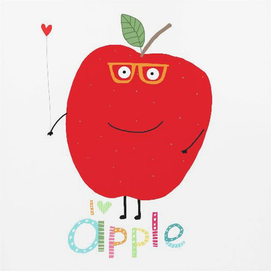I Love Apple! Happy Apple Holding a Love Heart. | Poster