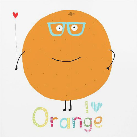 I Love Orange! Cute Orange Holding a Love Heart. | Poster